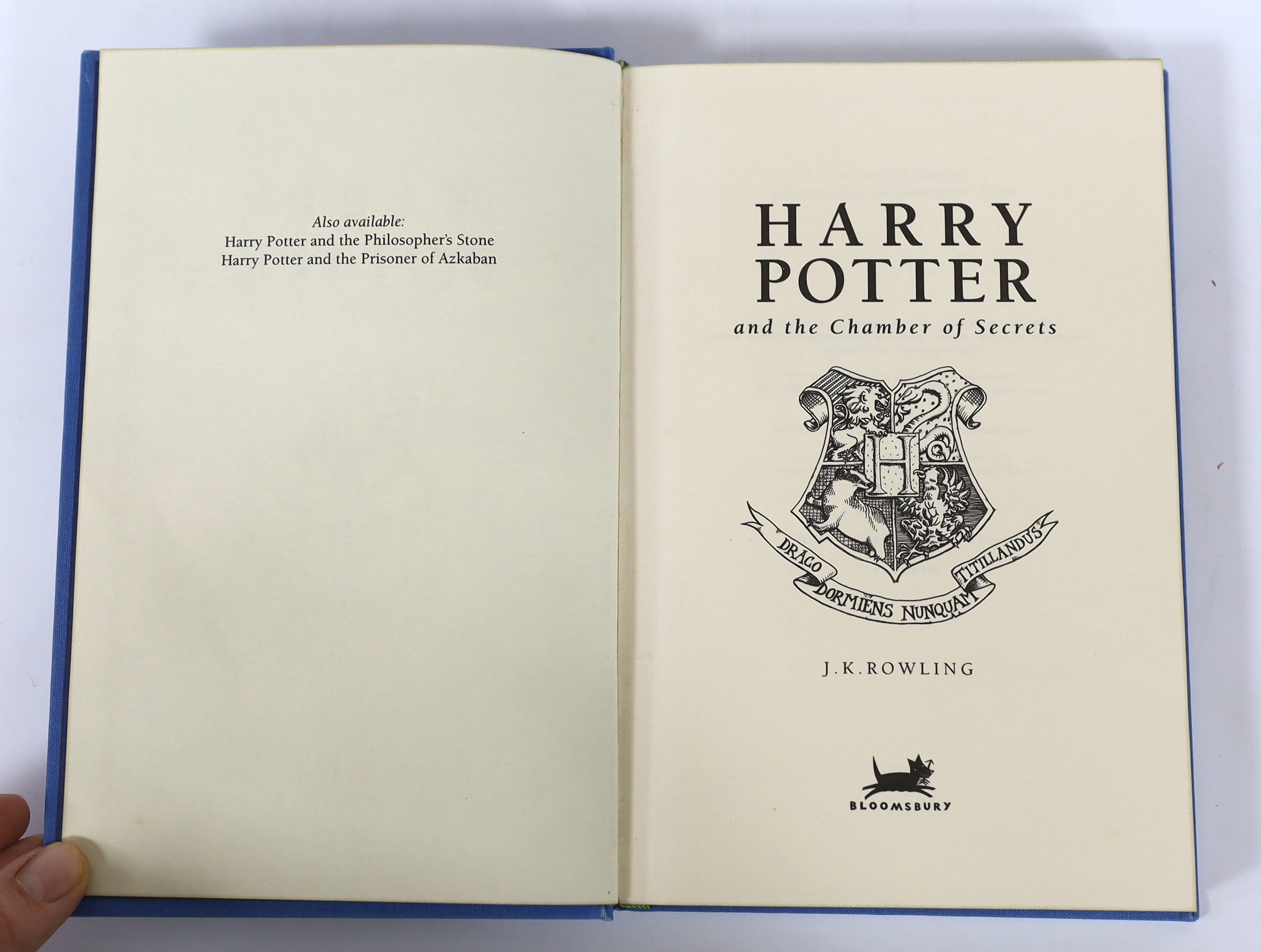 Rowling, J.K - Harry Potter and the Chamber of Secrets, first deluxe edition, first printing, 1999